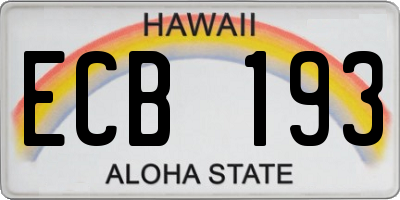HI license plate ECB193