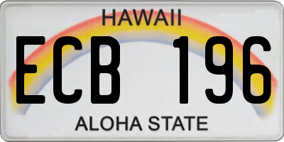 HI license plate ECB196