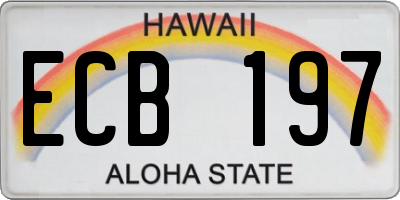 HI license plate ECB197
