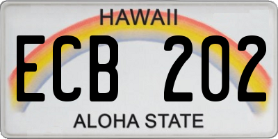 HI license plate ECB202