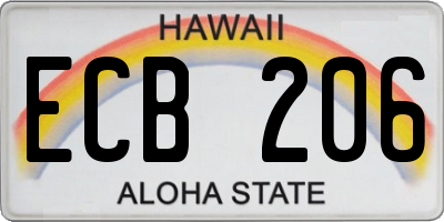 HI license plate ECB206