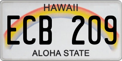 HI license plate ECB209