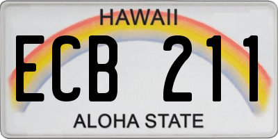 HI license plate ECB211