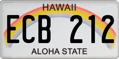 HI license plate ECB212