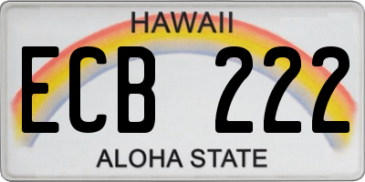 HI license plate ECB222