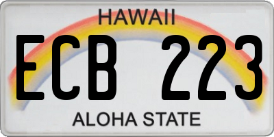 HI license plate ECB223