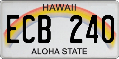 HI license plate ECB240