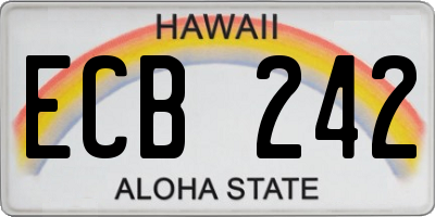 HI license plate ECB242