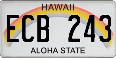 HI license plate ECB243