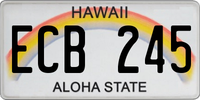 HI license plate ECB245