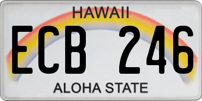 HI license plate ECB246