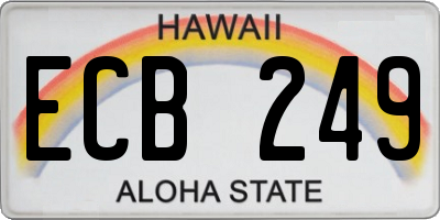 HI license plate ECB249