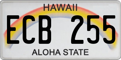 HI license plate ECB255