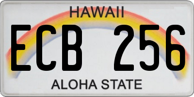 HI license plate ECB256