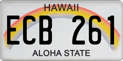 HI license plate ECB261