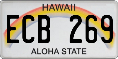 HI license plate ECB269