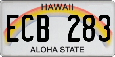 HI license plate ECB283