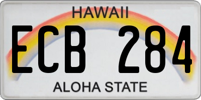 HI license plate ECB284