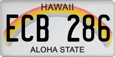HI license plate ECB286