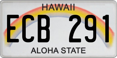 HI license plate ECB291