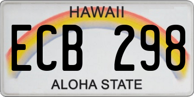 HI license plate ECB298