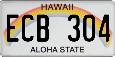 HI license plate ECB304