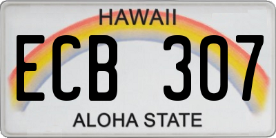 HI license plate ECB307