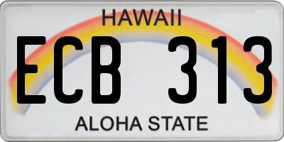 HI license plate ECB313