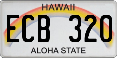 HI license plate ECB320