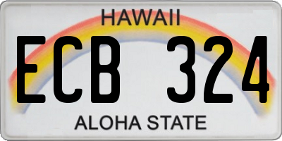 HI license plate ECB324
