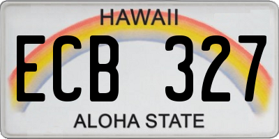 HI license plate ECB327