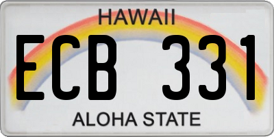 HI license plate ECB331