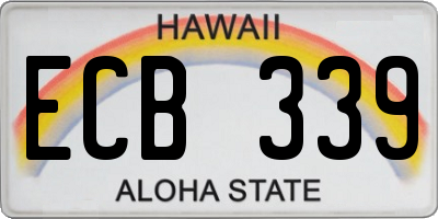 HI license plate ECB339