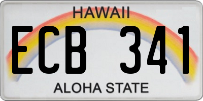 HI license plate ECB341