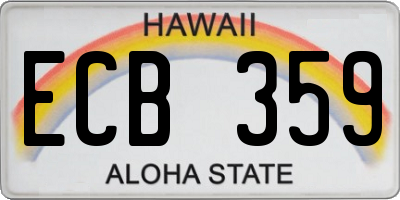 HI license plate ECB359