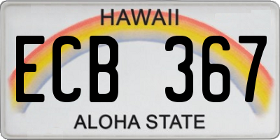 HI license plate ECB367