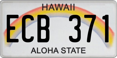 HI license plate ECB371