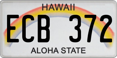 HI license plate ECB372