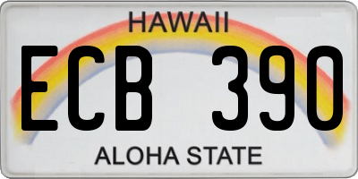 HI license plate ECB390