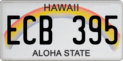 HI license plate ECB395