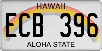 HI license plate ECB396