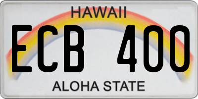 HI license plate ECB400