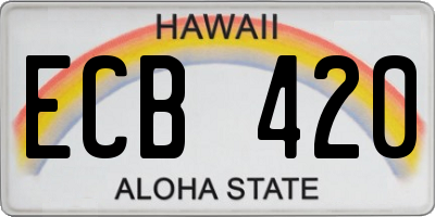 HI license plate ECB420