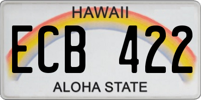 HI license plate ECB422