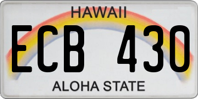 HI license plate ECB430