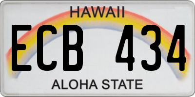 HI license plate ECB434