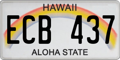 HI license plate ECB437