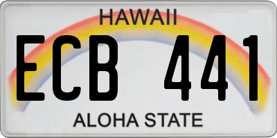 HI license plate ECB441