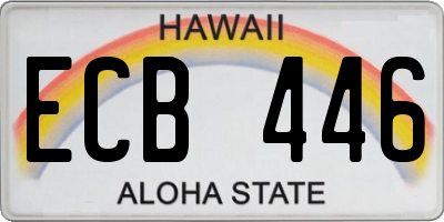 HI license plate ECB446