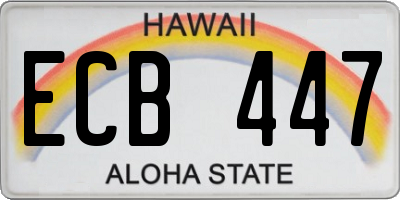 HI license plate ECB447